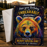 Hope Your Birthday is Unbearably Awesome! — Spirit Paws Greeting Card by Chris Tutty