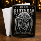 Happy Birthday — Have a Legendary Day! Buffalo Birthday Card by Chris Tutty