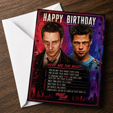 HAPPY BIRTHDAY – HERE ARE THE RULES (Fight Club) Greeting Card by Chris Tutty