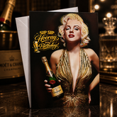 SIP SIP HOORAY! IT'S YOUR BIRTHDAY (Marilyn Monroe) Greeting Card by Chris Tutty