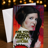 Space Party Greeting Card by Chris Tutty