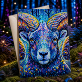 Ram Tuff — Original Wildlife Art Card by Chris Tutty