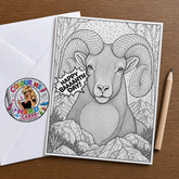 Happy Baaaahth Day! — Colour Me Nerd Card Ram by Chris Tutty