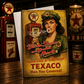 Blowin’ Smoke and Breakin’ Hearts — From Gas to Glamour, Texaco Has You Covered! — Card by Chris Tutty