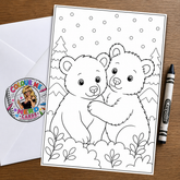 Two Bears – Colour Me Nerd Card for Kids – Art by Chris Tutty