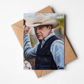 Yellowstone John Dutton (Kevin Costner ) Greeting card by Chris Tutty