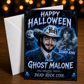 Happy Halloween From Post "Ghost" Malone — Still Haunting Tracks Like a Dead Rock Star — Halloween Card by Chris Tutty