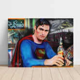 "Drunk Superman" Christopher Reeve celebrity portrait by Chris Tutty