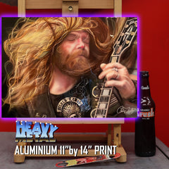 Zakk Wylde Signed Canvas Art by Chris Tutty - Black Label Society Guitar Legend