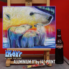 Polar Bear Canvas Art - Under the Northern Lights by Chris Tutty