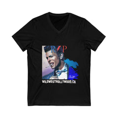 BOWIE R.I.P. Unisex Jersey Short Sleeve V-Neck Tee