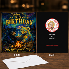 Wishing You an Extraordinary Birthday — Two Paws Greeting Card by Chris Tutty