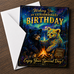 Wishing You an Extraordinary Birthday — Two Paws Greeting Card by Chris Tutty