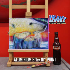 Polar Bear Canvas Art - Under the Northern Lights by Chris Tutty