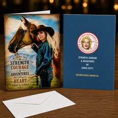 STRENGTH, COURAGE AND ADVENTURES (Heartland) Greeting card by Chris Tutty