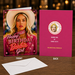 HAPPY BIRTHDAY BARBIE GIRL Greeting Card by Chris Tutty