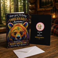Hope Your Birthday is Unbearably Awesome! — Spirit Paws Greeting Card by Chris Tutty