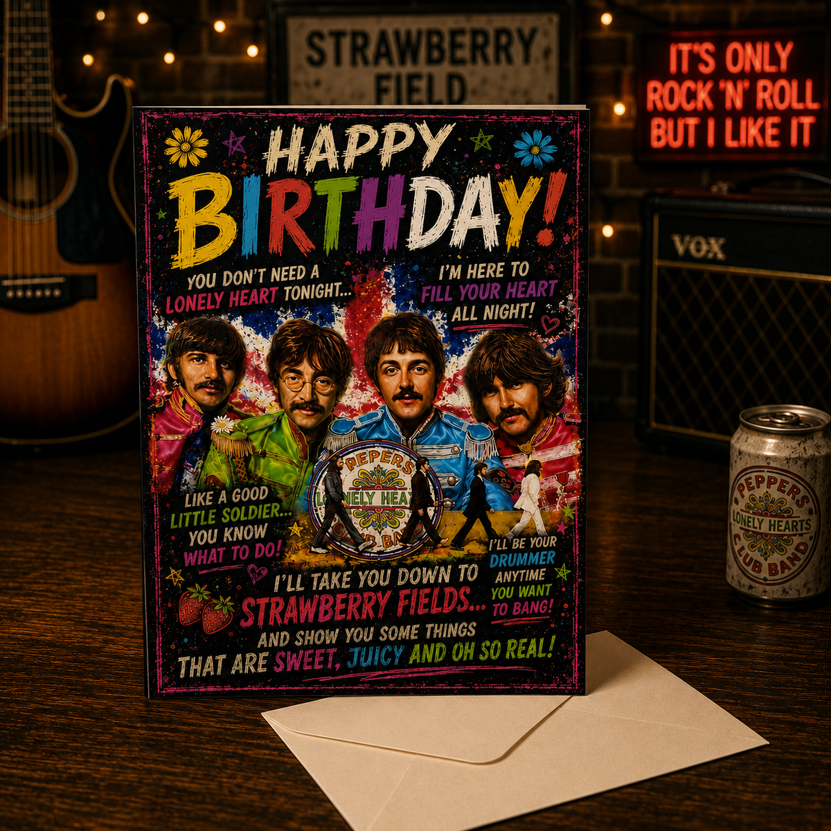 The Beatles Birthday Card – All You Need Is a Birthday – Art by Chris Tutty