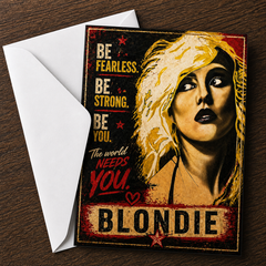 Be Fearless. Be Strong. Be You. The World Needs You. — Blondie Card by Chris Tutty