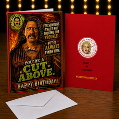 YOU'RE A CUT ABOVE (Danny Trejo) Greeting Card by Chris Tutty