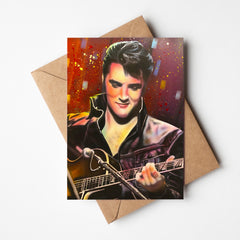 Elvis "Good to be king!" Greeting card by Chris Tutty