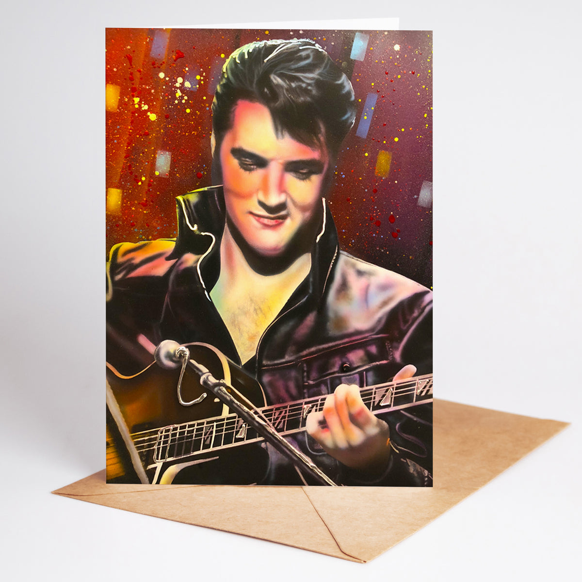 Elvis "Good to be king!" Greeting card by Chris Tutty