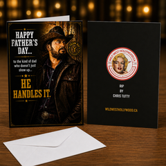 HAPPY FATHER'S DAY – HE HANDLES IT (Rip Wheeler / Yellowstone) Greeting Card by Chris Tutty