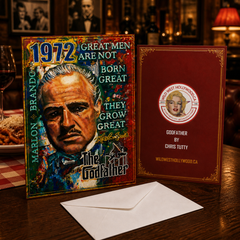 GREAT MEN ARE NOT BORN GREAT THEY GROW GREAT (The Godfather) Greeting Card by Chris Tutty