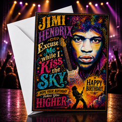 Excuse Me While I Kiss the Sky. Hope Your Birthday Takes You Higher! — Kiss the Sky Card by Chris Tutty