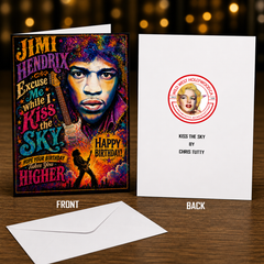 Excuse Me While I Kiss the Sky. Hope Your Birthday Takes You Higher! — Kiss the Sky Card by Chris Tutty