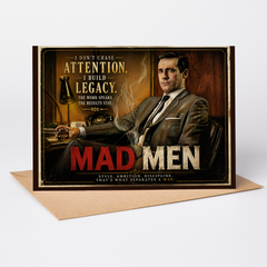 I DON'T CHASE ATTENTION I BUILD LEGACY (Mad Men / Don Draper) Greeting Card by Chris Tutty
