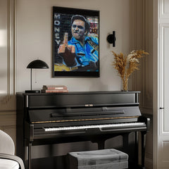 Johnny Cash Canvas Art by Chris Tutty - The Folsom Flip Country Legend