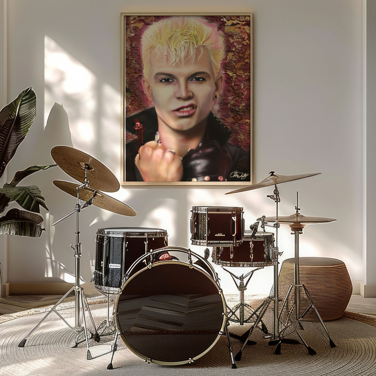 Billy Idol Canvas Art by Chris Tutty - Rebel Yell Rock Icon Portrait