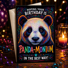 Hoping Your Birthday Is Panda-Monium in the Best Way! — Birthday Card by Chris Tutty