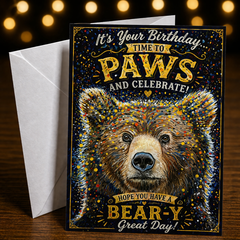It’s Your Birthday… Time to Paws and Celebrate! Hope You Have a Bear-y Great Day! — Card by Chris Tutty