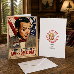 HAVE A TOTALLY AWESOME DAY! (Pee-Wee Herman for President) Greeting Card by Chris Tutty