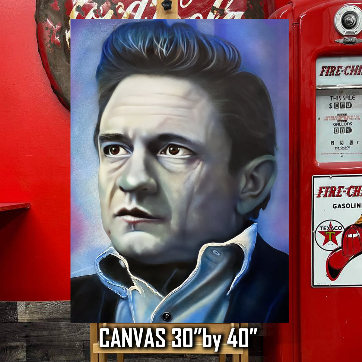 Johnny Cash Canvas Art by Chris Tutty - Hurt Country Legend Portrait