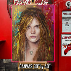 Sebastian Bach Signed Canvas Art by Chris Tutty - Youth Gone Wild Skid Row