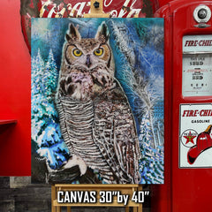 Great Horned Owl Canvas Art by Chris Tutty