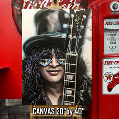 Slash Canvas Art by Chris Tutty - Guns N' Roses Guitar Legend Portrait