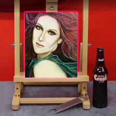 Celine Dion Canvas Art by Chris Tutty - Canadian Pop Diva Portrait