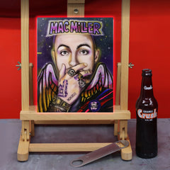 Mac Miller Canvas Art by Chris Tutty - In Flight Hip Hop Artist Portrait