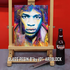 Jimi Hendrix Canvas Art by Chris Tutty - Electric Flames Guitar Legend