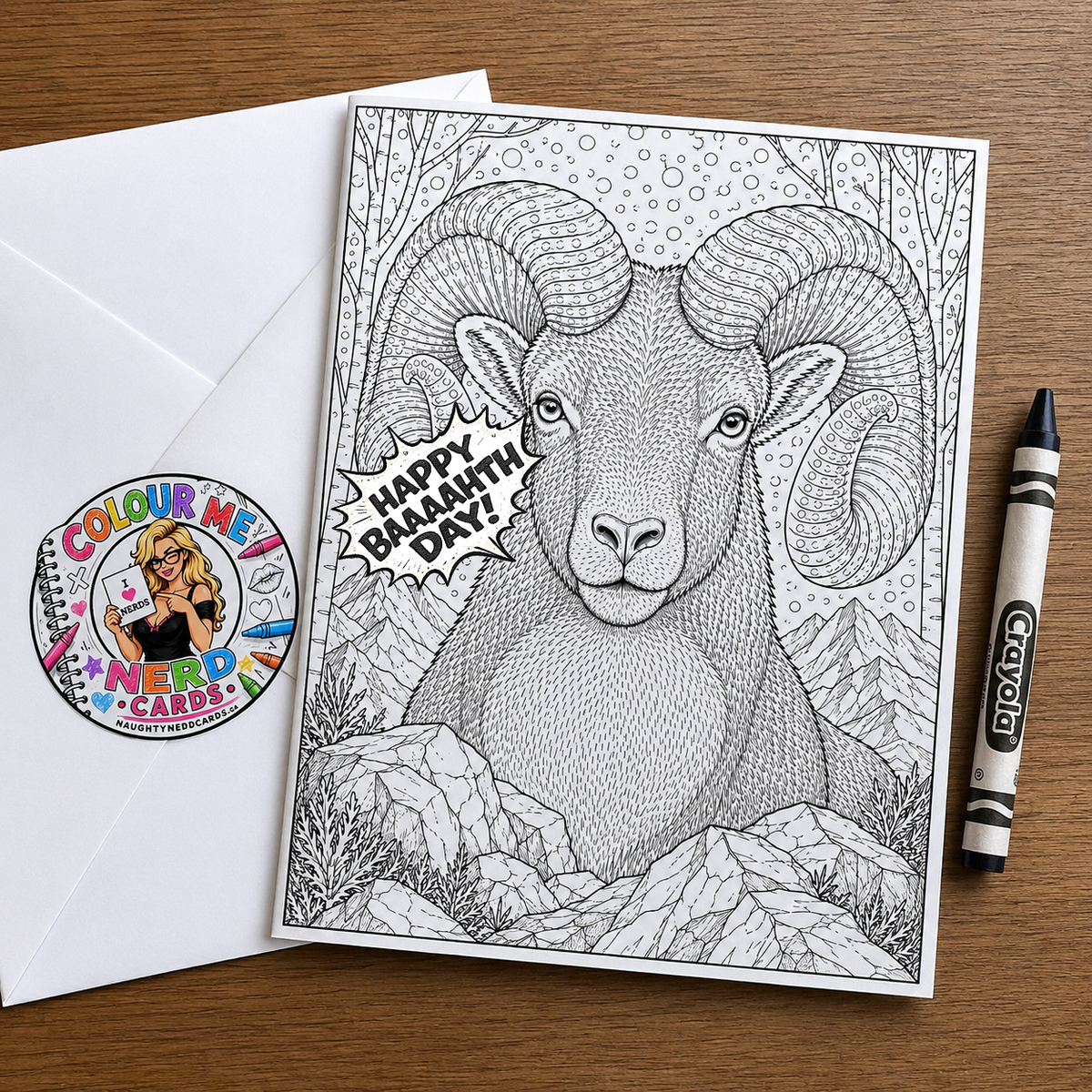 Sheep Patrol — Colour Me Nerd Colouring Card by Chris Tutty (Copy)