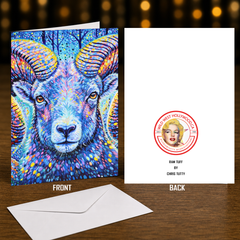 Ram Tuff — Original Wildlife Art Card by Chris Tutty