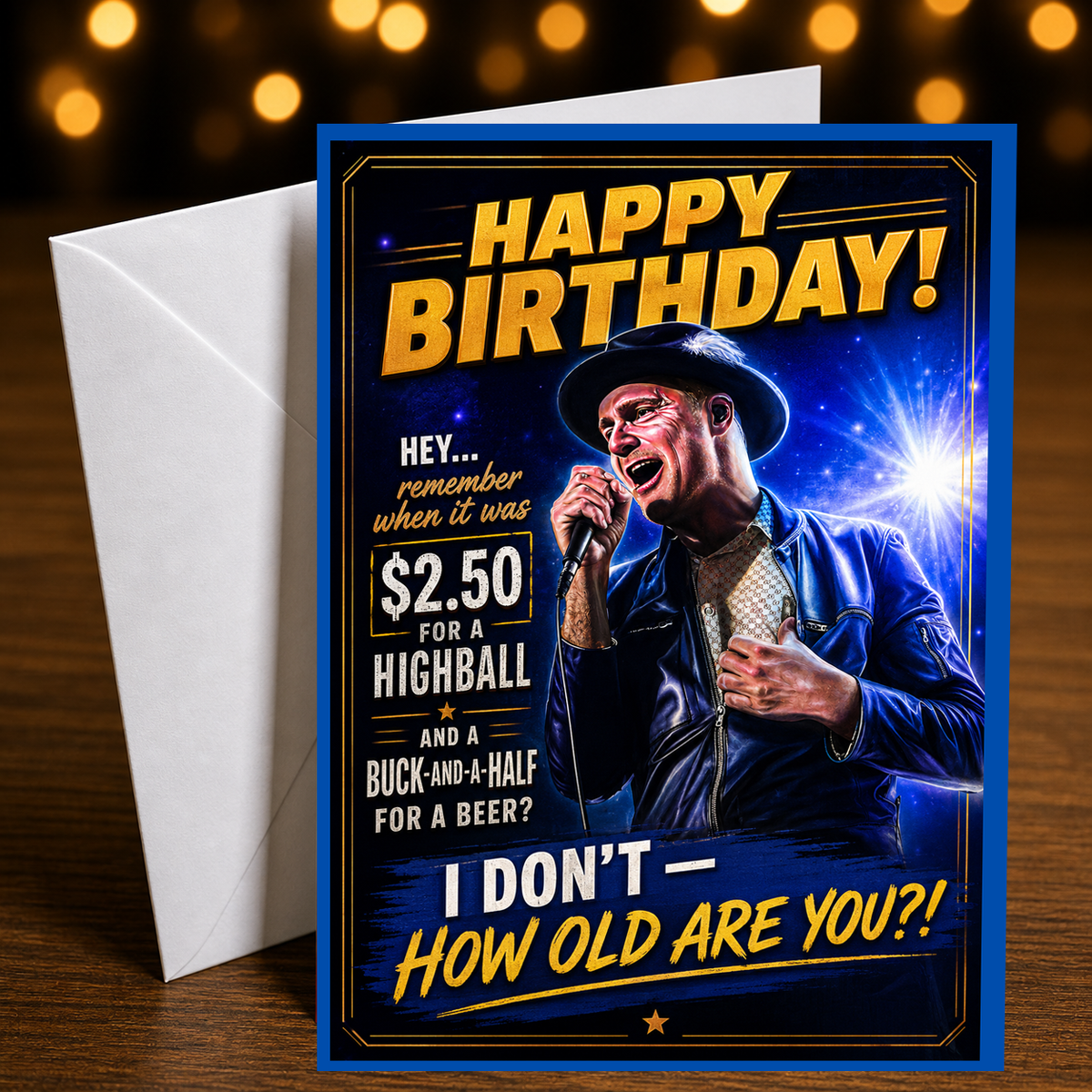 How Old Are You?! Birthday Card – Rolling High Dough – Gord Downie Art by Chris Tutty