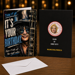 Turn It Up… It’s Your Birthday. Hope It Hits All the Right Notes. — Slash Guns and Roses Card by Chris Tutty