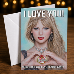I Love You! More Than You Love Taylor Swift. — Swiftie Valentine Card by Chris Tutty