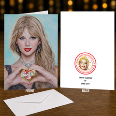 For the Swiftie Who Has Everything… Except This Card. — Swiftie Valentine Portrait Card by Chris Tutty