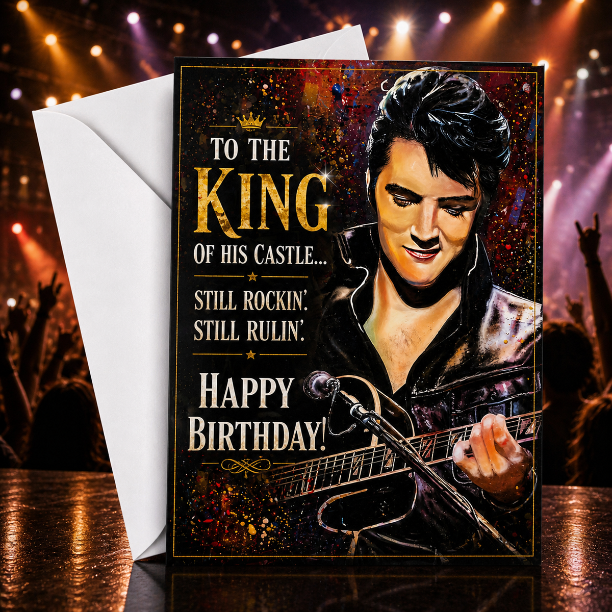 To the King of His Castle… Still Rockin’. Still Rulin’. Happy Birthday! — King Card by Chris Tutty
